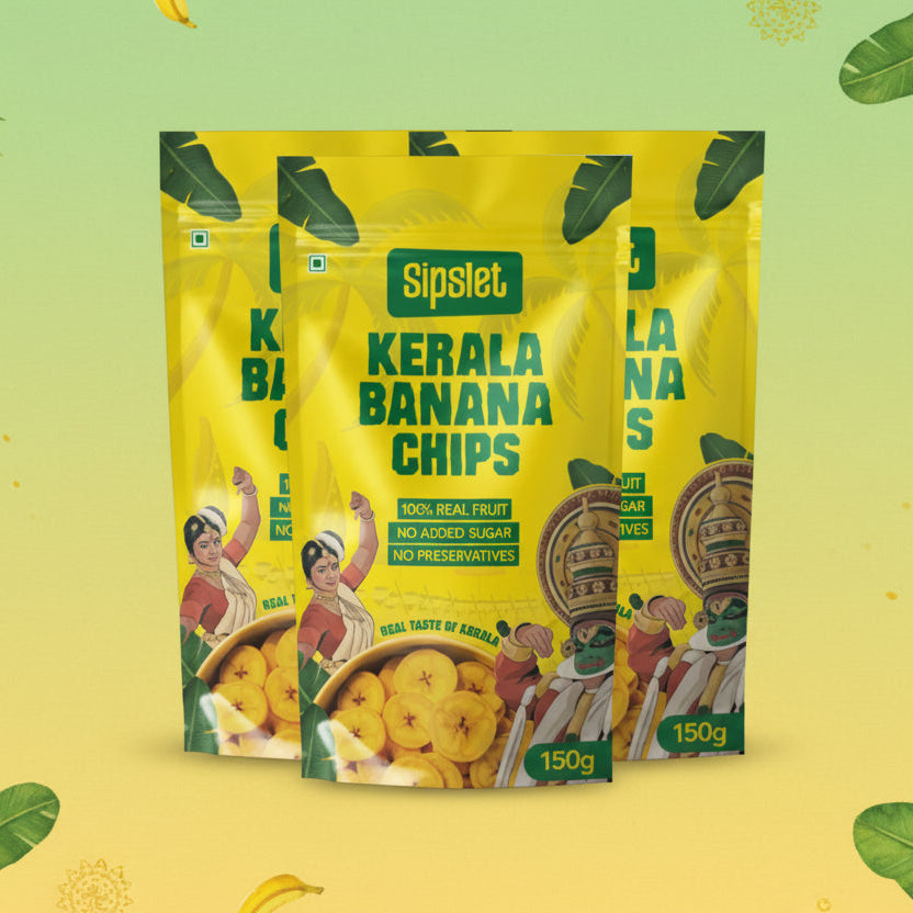 Pack of Sipset Kerala Banana Chips on a white background